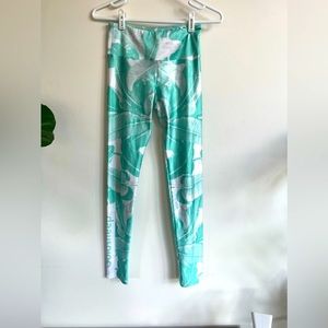 Goldsheep Green Leaf Leggings